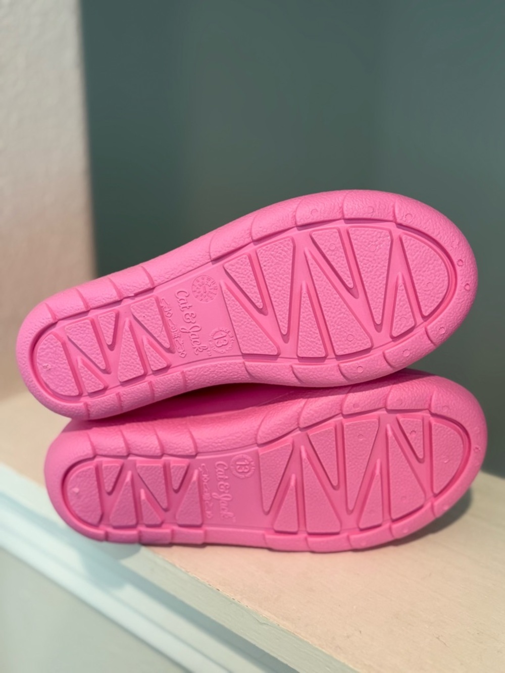 Cat and Jacks Andy Kids Pink Rubber Rain Snow Mud Boots Toddler Size 13 - Picture 5 of 6